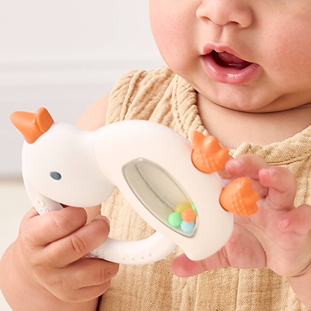 Goose Bitzy Shake™ - Silicone Teether with Rattle