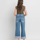 Super High Rise Double Cuffed Baggy Wide Jeans