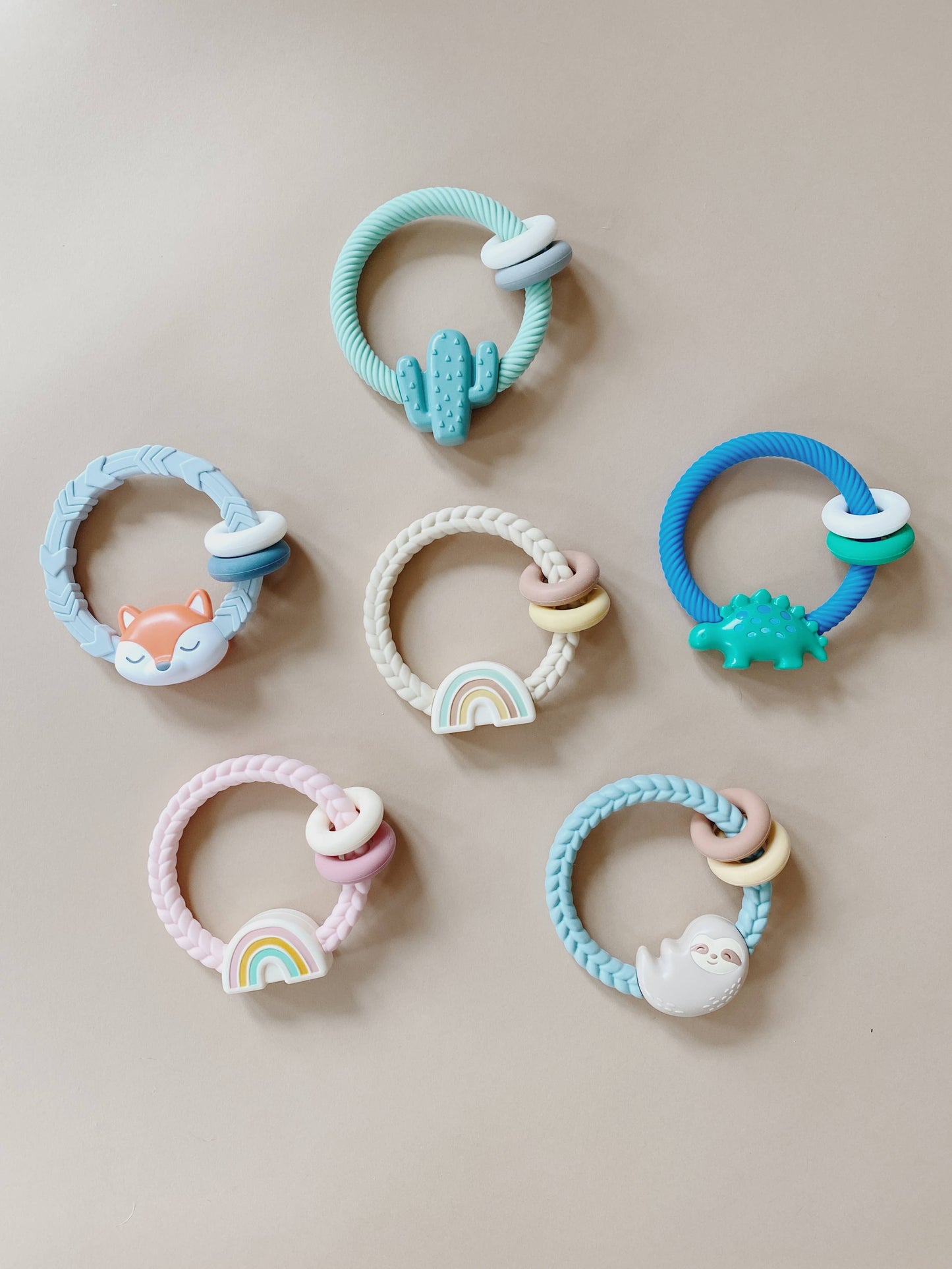 Rainbow Ritzy Rattle™ Silicone Teether Rattles