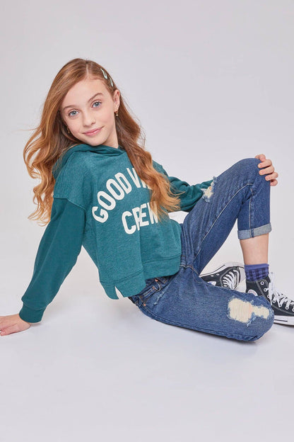 Girls Taylor Relax Fit Elastic Back Roll Cuff Jeans