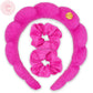 Puffy Terry Cloth Padded Spa Headband with Scrunchies - Multiple Colors