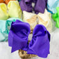Texas Size Rhinestone Center Knot Hair Bows: Ivory