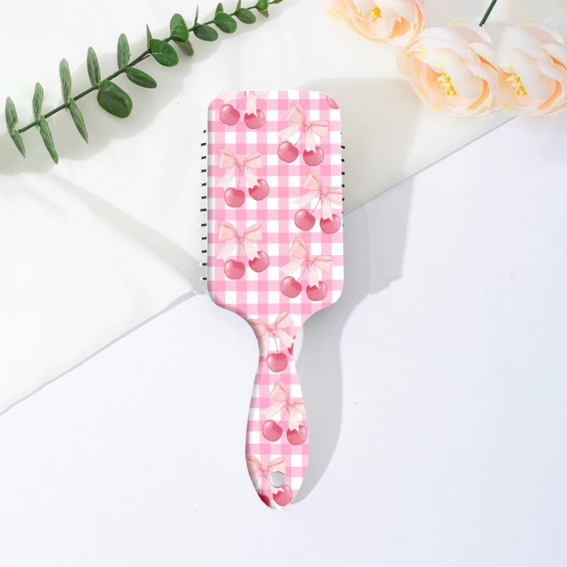 PINK WITH BOWS LARGE DETANGLE PADDLE HAIR BRUSH COMB