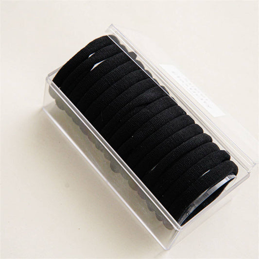 BLACK 15PCS/BOX SUPER STRETCHY ELASTIC HAIR TIES