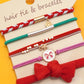 RED BOHO DUAL FUNCTION KNOT BRACELET HAIR TIES
