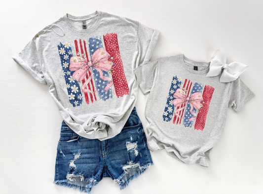 Patriotic Bow Sublimation Graphic Tee